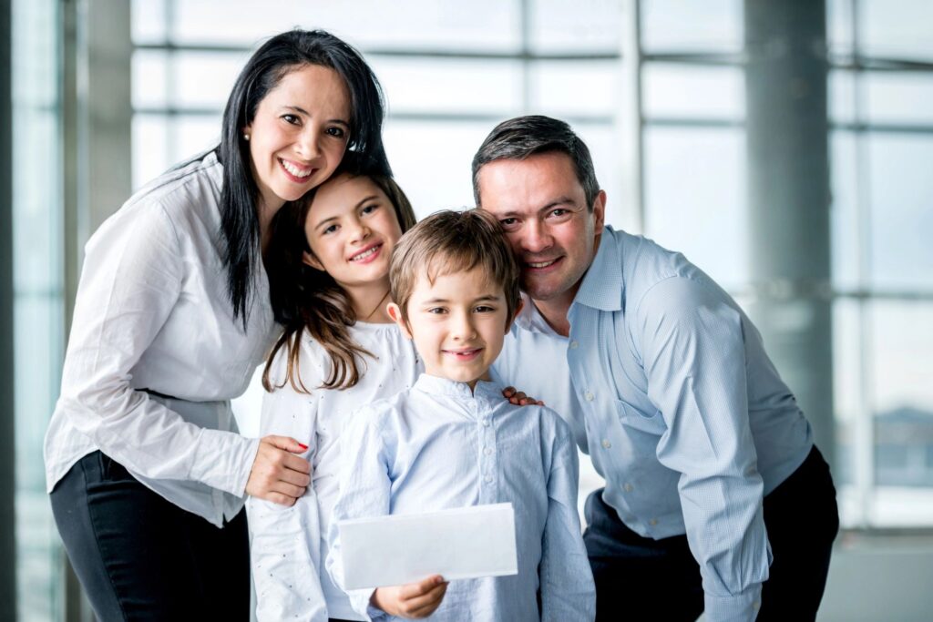happy family with health insurance